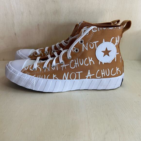 NEW Converse Mens Untitl3d Hi Top Golden Tan Lace Up Graphic Sneakers Shoes 10 main image 7